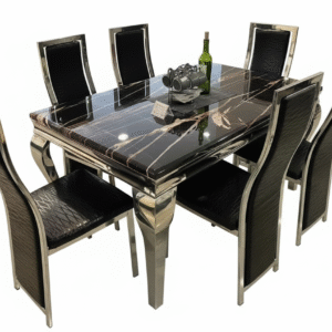 Marble  6 chair Dining set